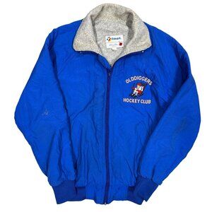 Vintage 1980s Old Diggers Hockey Club Embroidered Zip Up Jacket Large